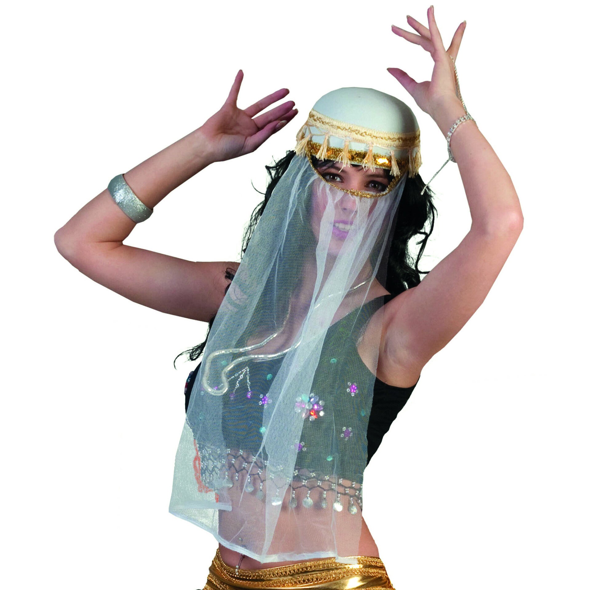 Harem Hoed wit met sluier