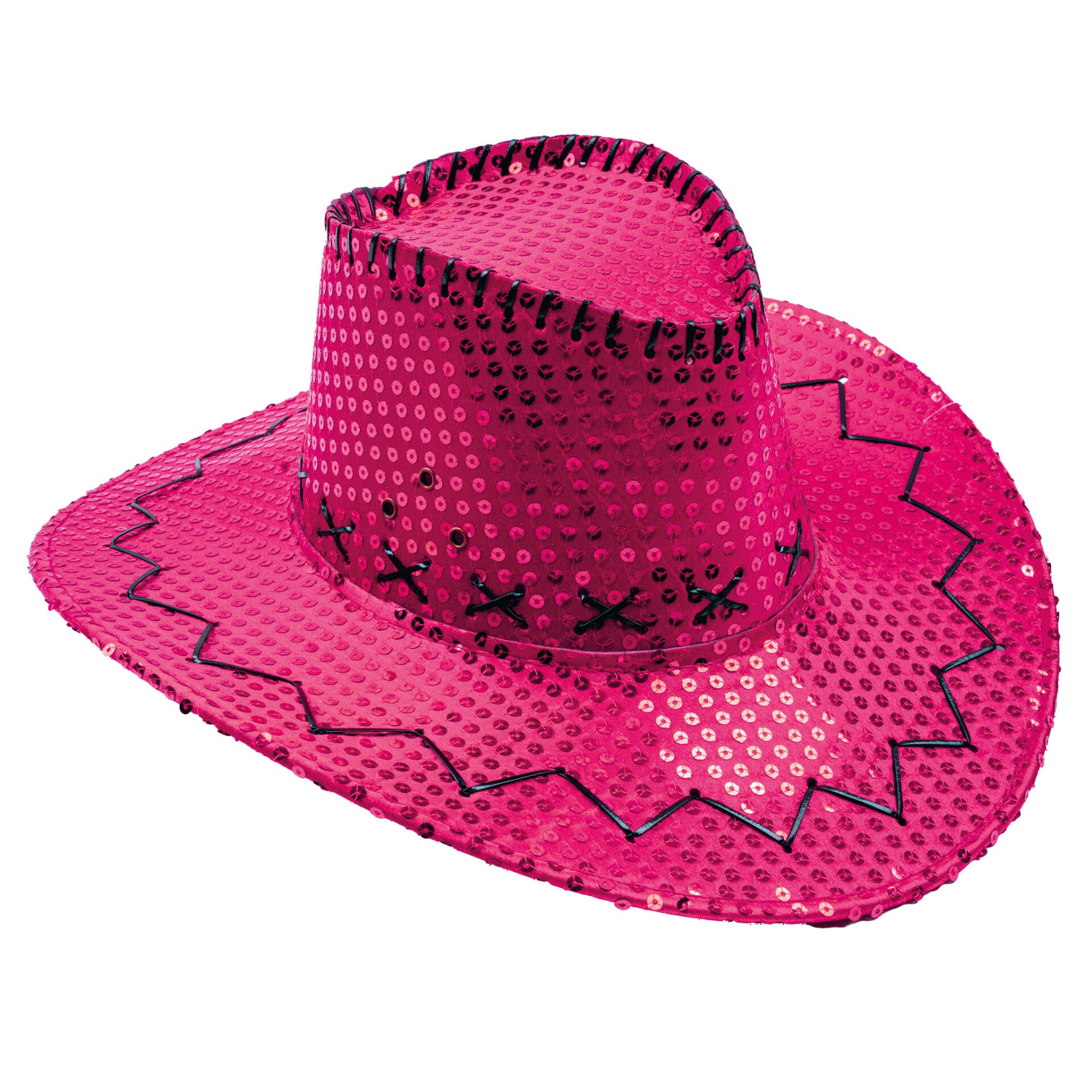 Cowboyhoed met pailletten Roze