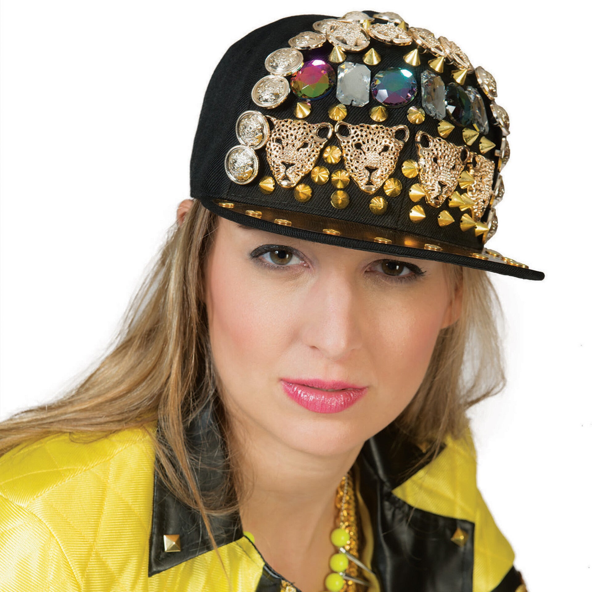 Baseballpet met studs en gems