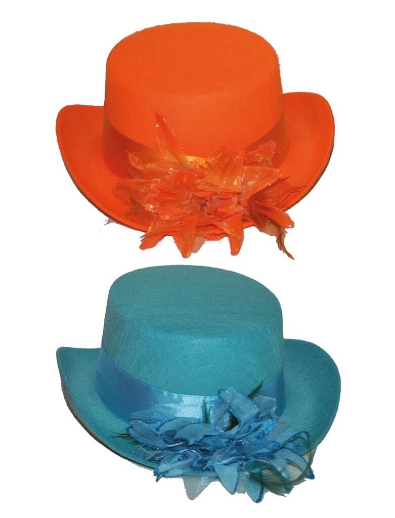 Hoed met bloem 2 assorti