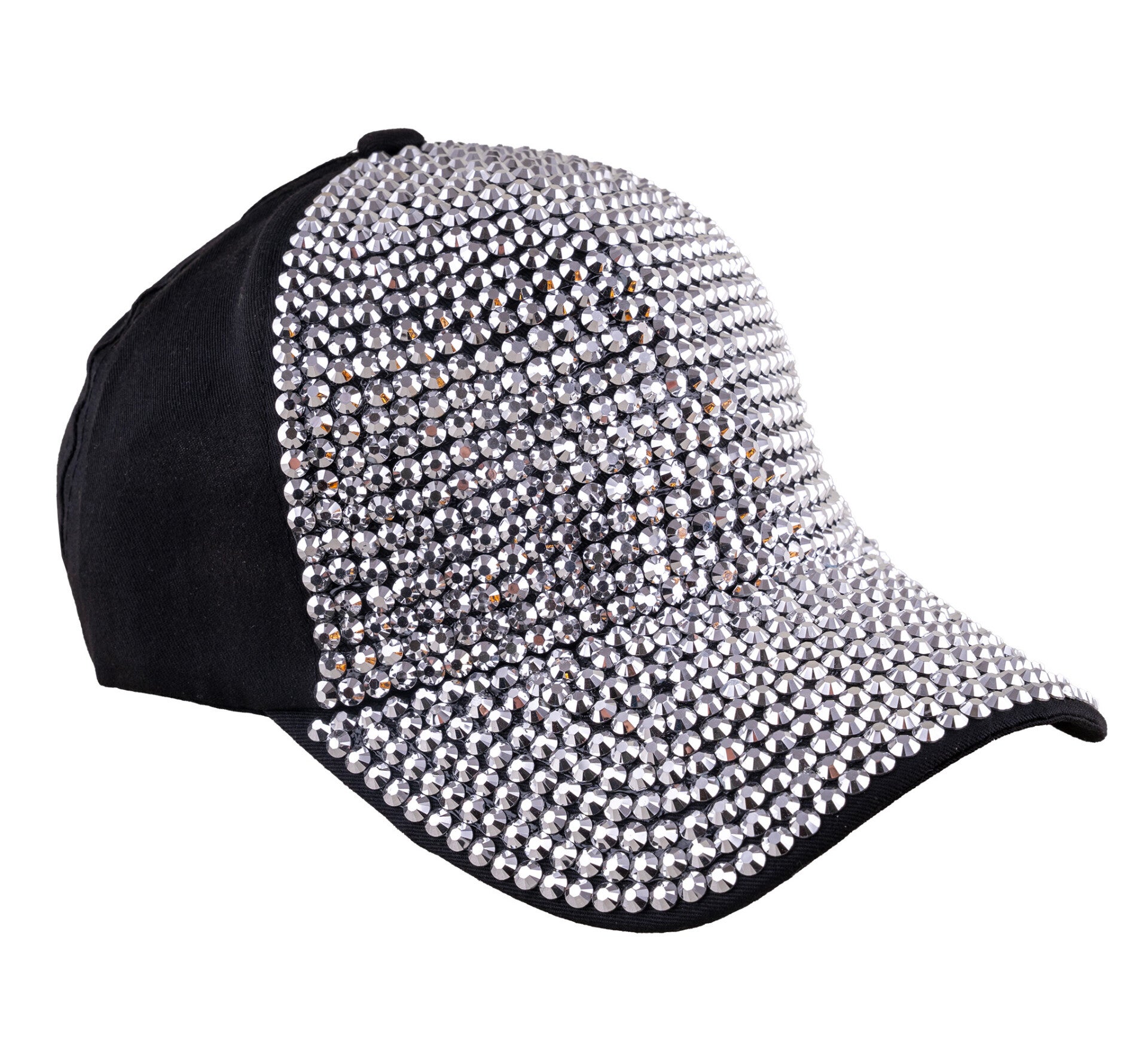 Baseballpet met strass zilver
