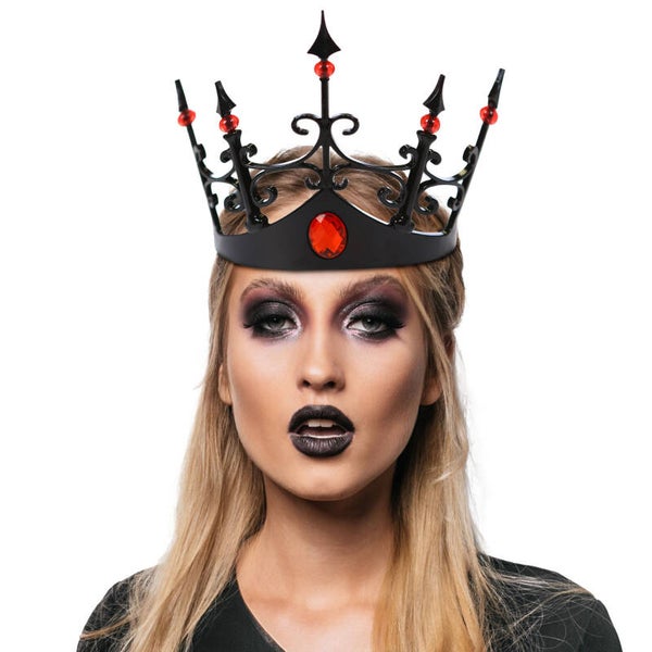 Demonen Kroon zwart met rode stenen