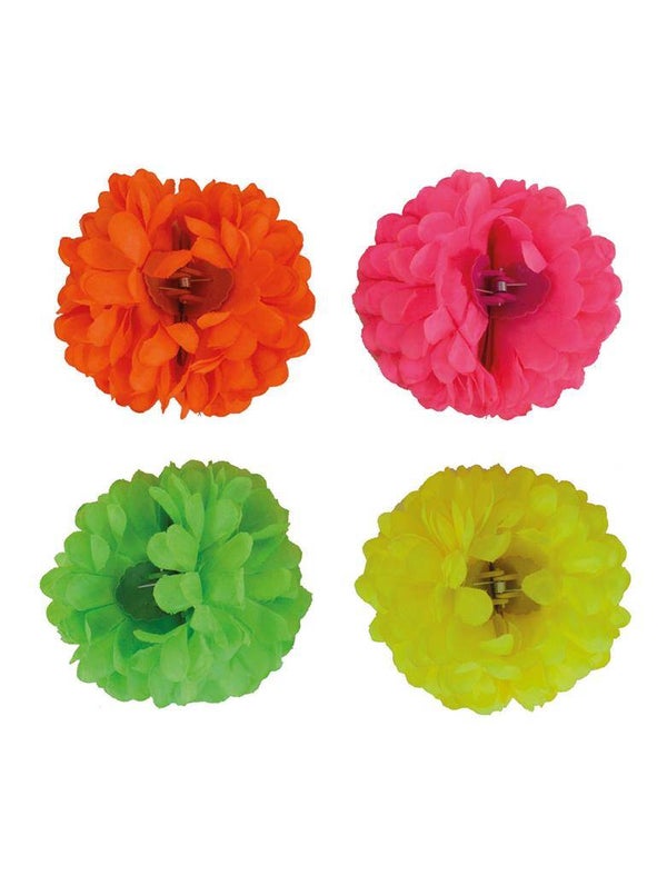 12 stuks Neon HaarklemmenBloem
