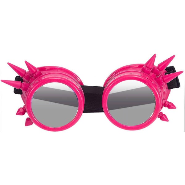 Bril steampunk met studs roze
