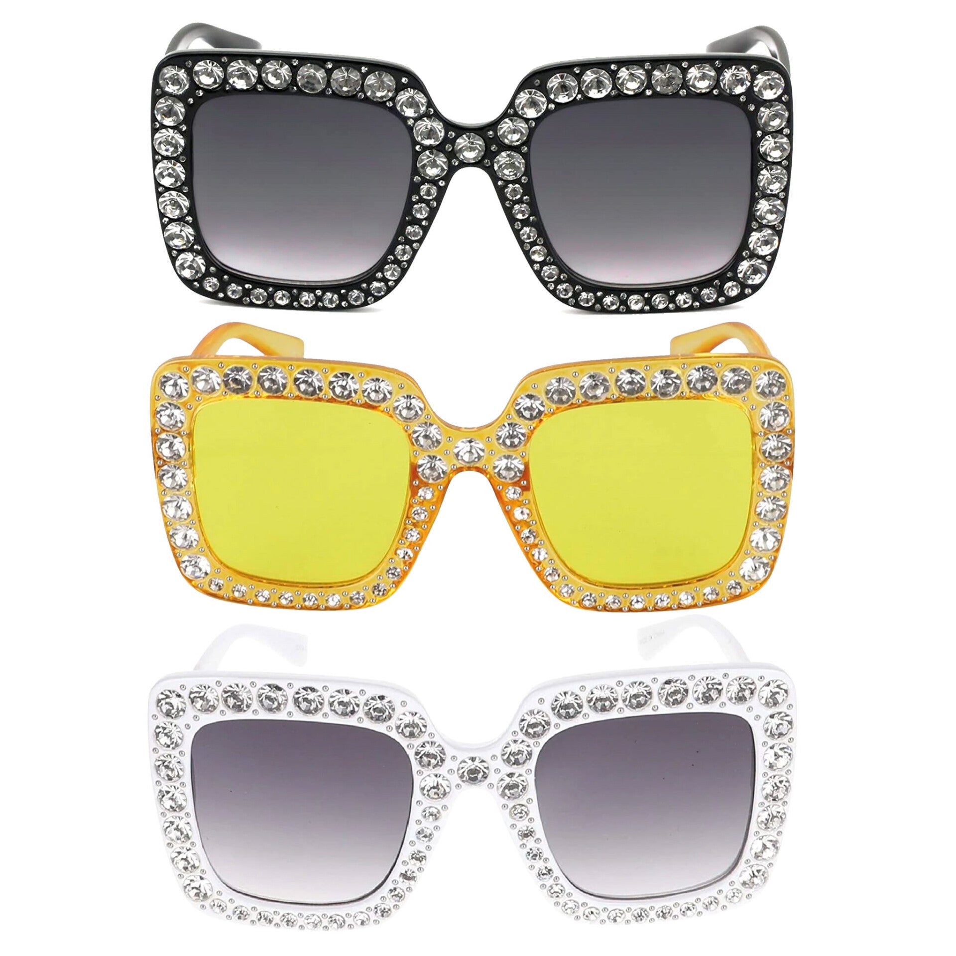 Glasses with rhinestones 3 colors