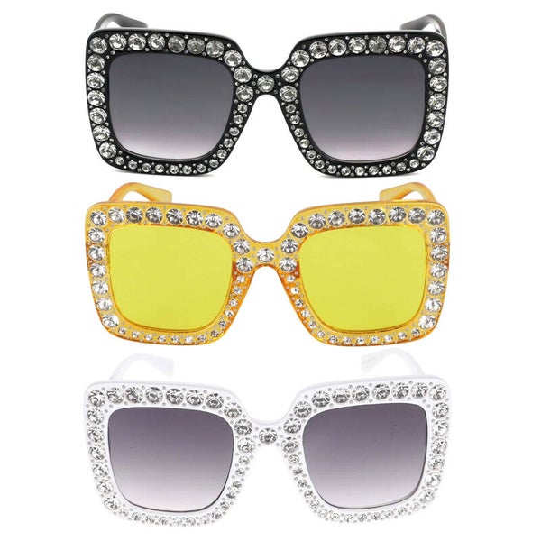 Glasses with rhinestones 3 colors