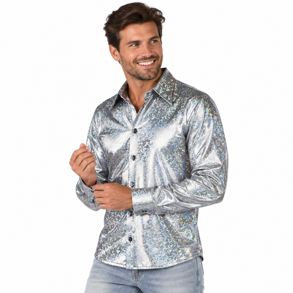 Hemd Hologram Zilver