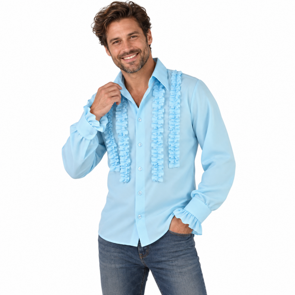 Rouches Hemd Silky Blauw