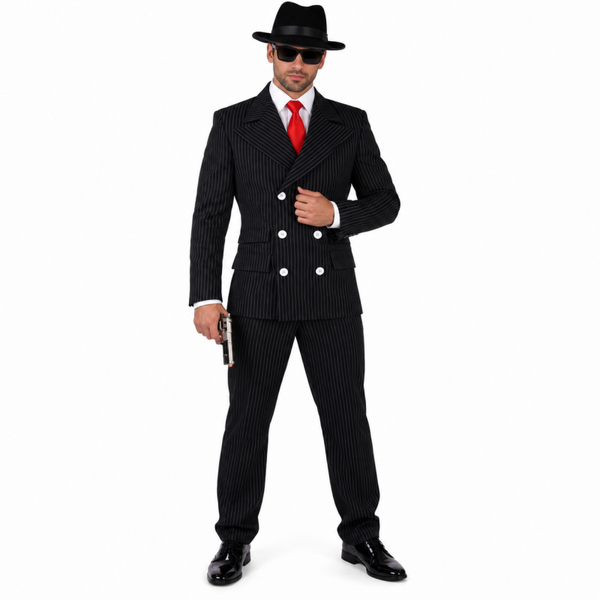 All Capone Krijtstreep Gangster Pak Heren – 2-Delig