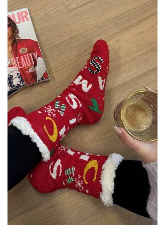 Heerlijk warme Kerst Slofsokken