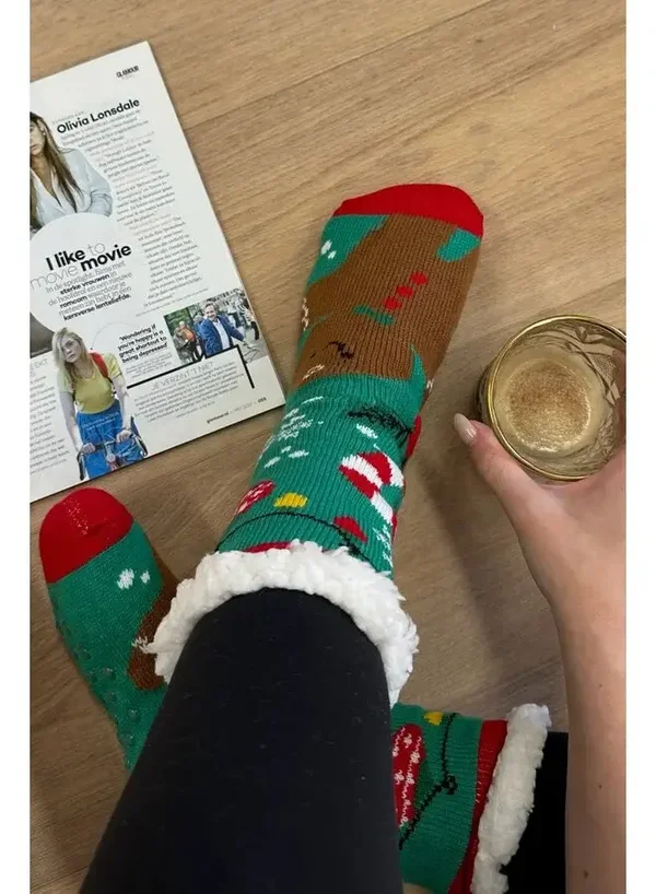 Heerlijk warme Kerst Slofsokken