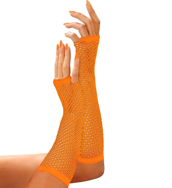 Handschoenen net lang fluo Oranje*