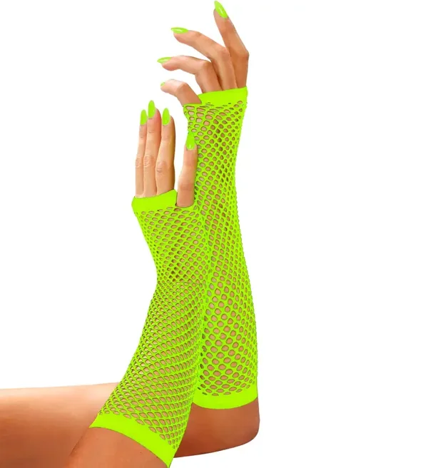 Handschoenen net lang fluo Groen