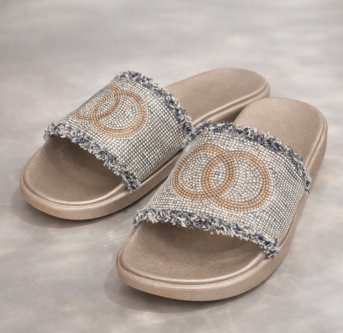 Soft Badslippers Gold/Silver  ‼️ Laatste maatjes ‼️
