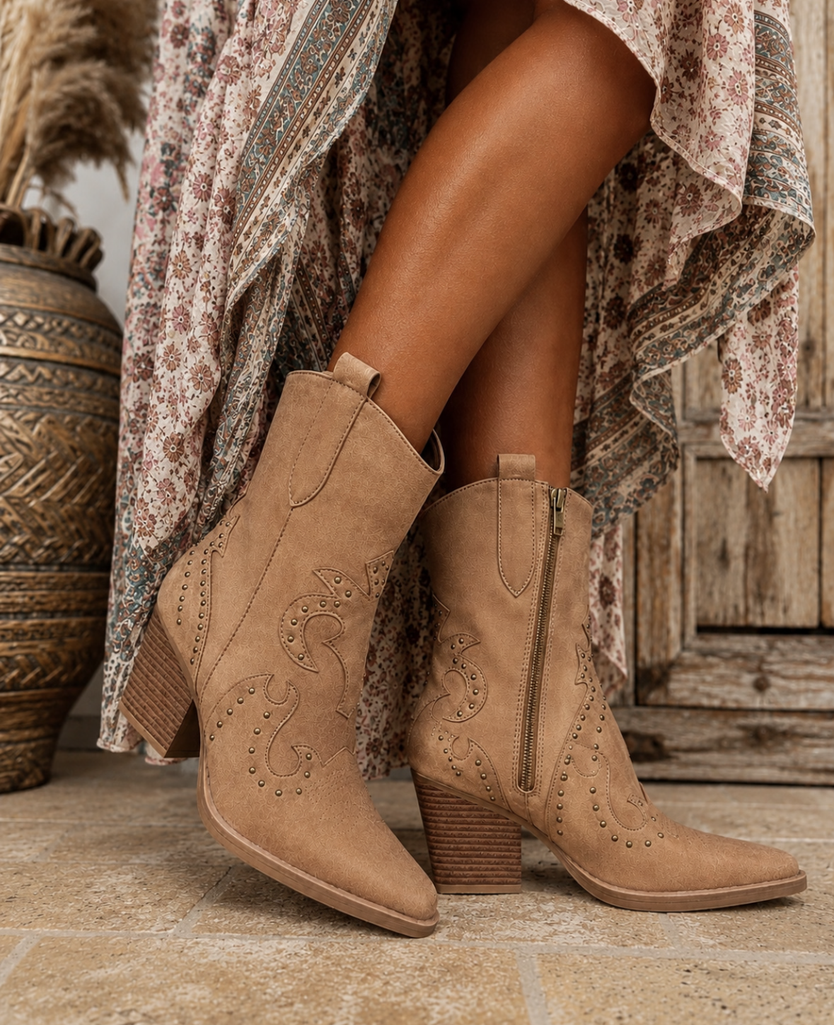 Korte boho cowboylaars