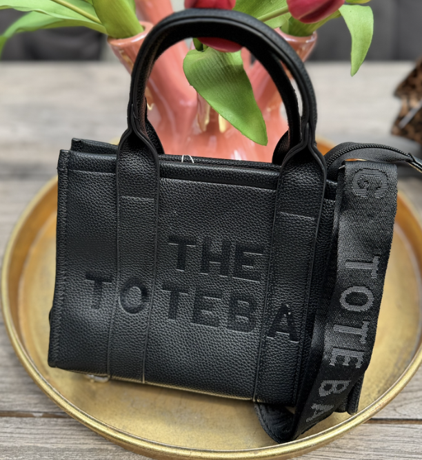 Mini Schoudertas in tote bag-design Zwart