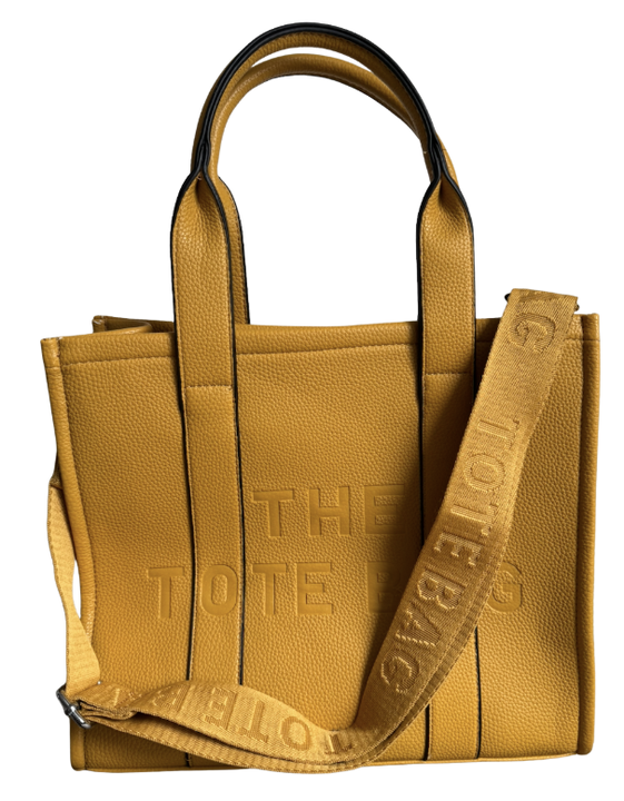 Schoudertas in tote bag-design Okergeel BIG