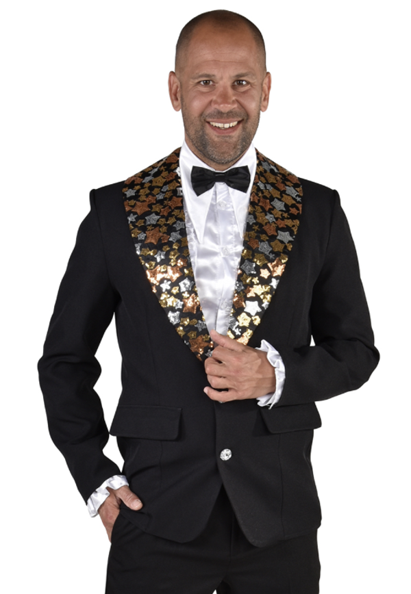 Colbert "Stars" zwart met Pailletten sterren