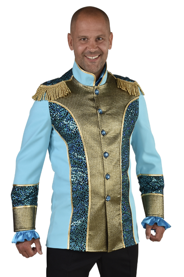 Carnavals Jas Turquoise, Maat S = 48