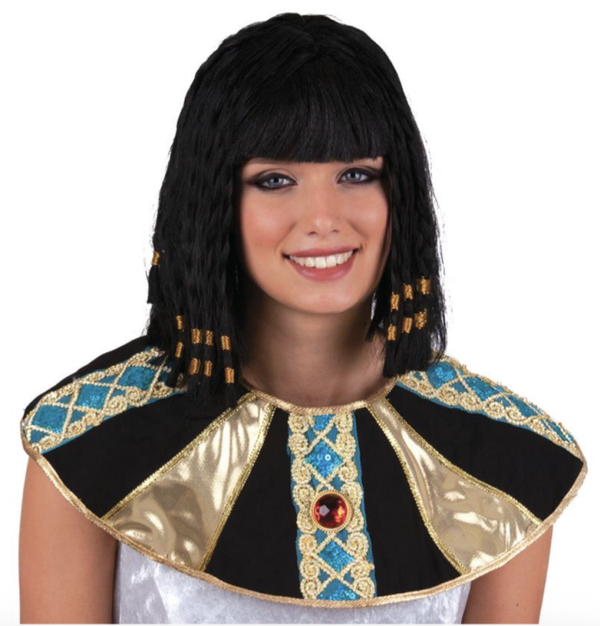 Pruik Cleopatra met vlechten zwart