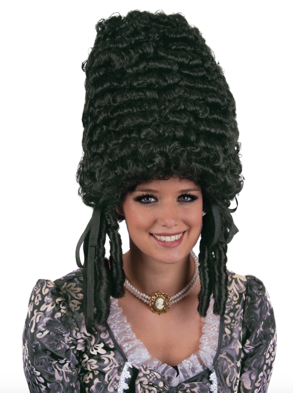 Pruik Pompadour zwart