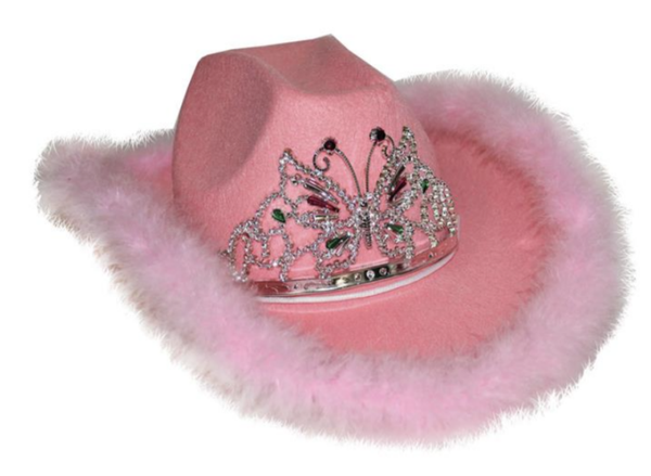 Cowboyhoed rose met kroon en maraboo