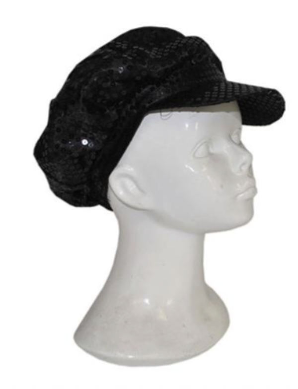 Pet met pailletten Zwart