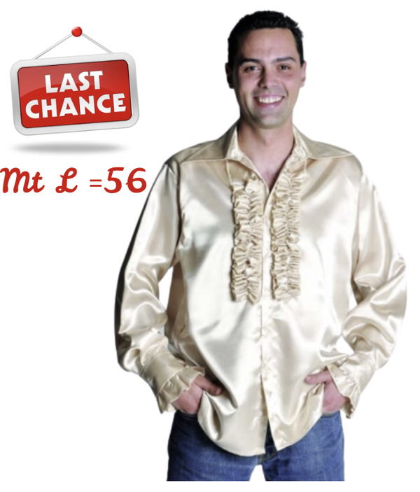 Satijnen Ruches Blouse Champagne, Maat 56*