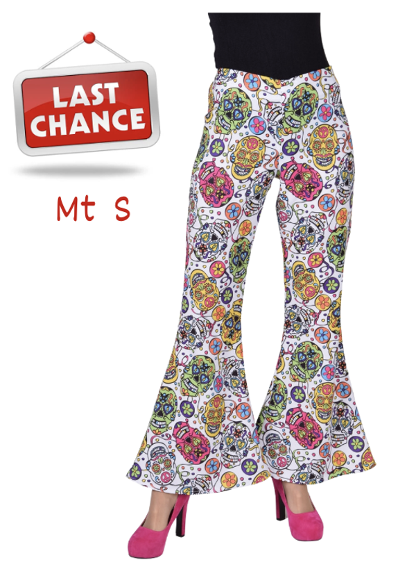 Hippie Broek Mexican Skull dames, Maat S = 36*