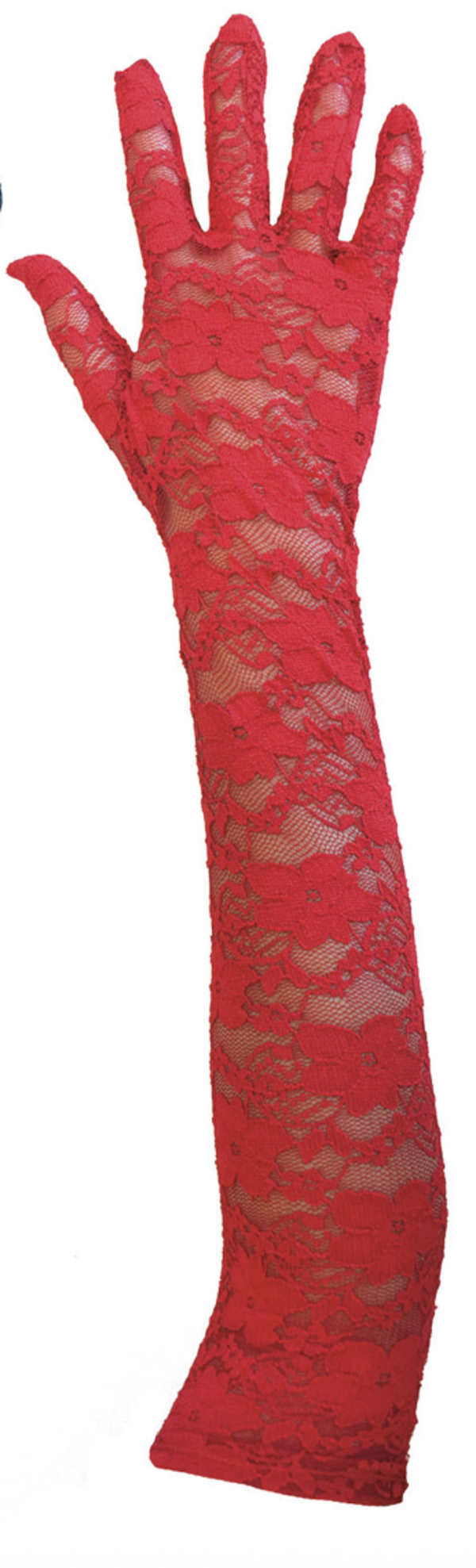 Handschoenen kant 45 cm Rood