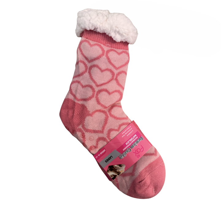 Heerlijk warme Slofsok Heart met anti-slip