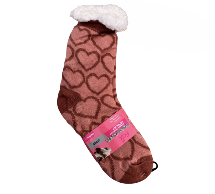 Heerlijk warme Slofsok Heart met anti-slip