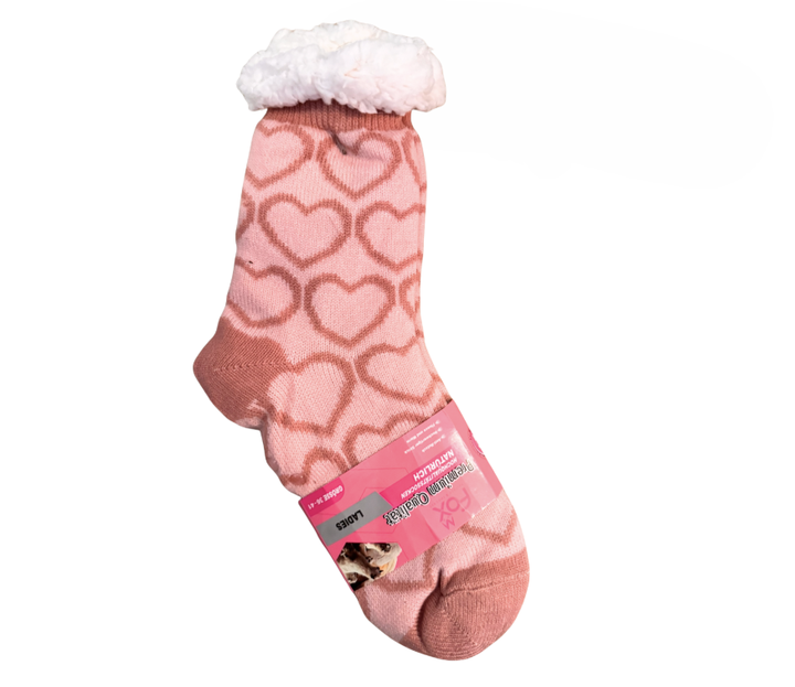 Heerlijk warme Slofsok Heart met anti-slip
