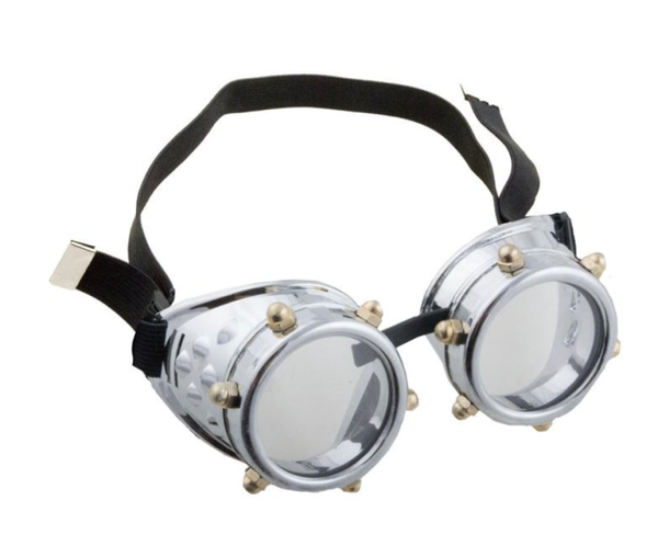 Bril steampunk zilver