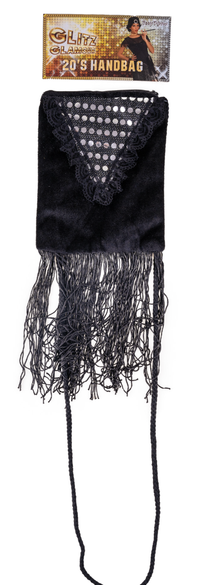 Handtas met franjes zwart