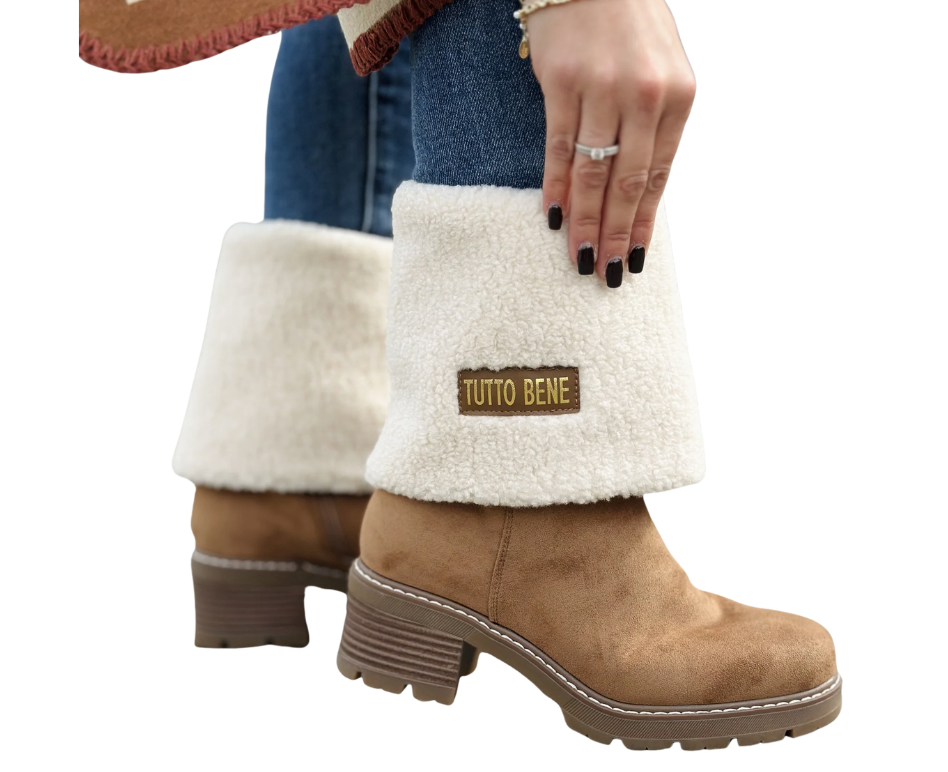 Tuto Bene Teddy omslag Boot Laars Camel ✅ 2 looks in 1 laars