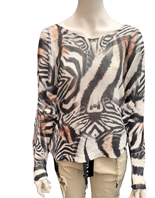 Dun truitje met tijger prints one size draagbaar tot mt 40