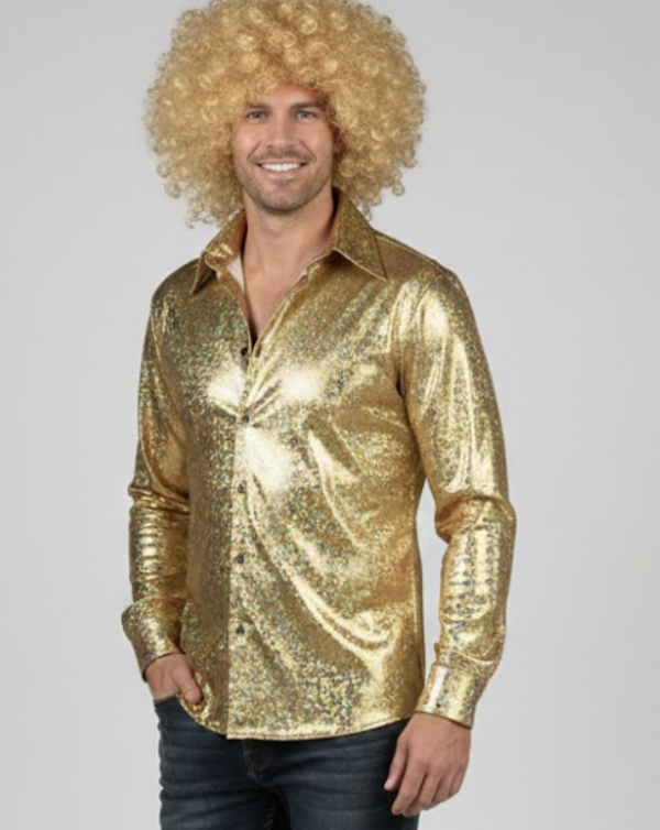 Hemd Hologram Goud, Maat L & XL*