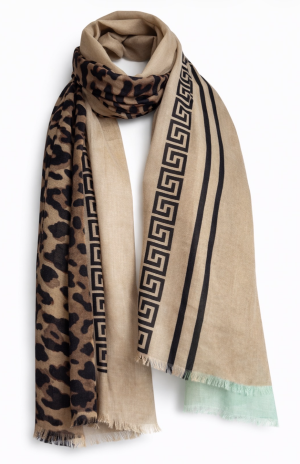 Sjaal Leopard Bruin/lichtbruin