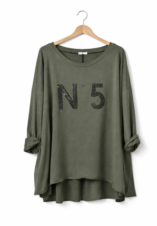 Longsleeve Legergroen Studds N.5 one size passend tot maat 46
