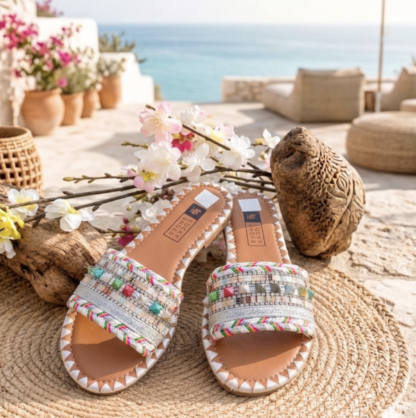 Glamour Silver Slippers
