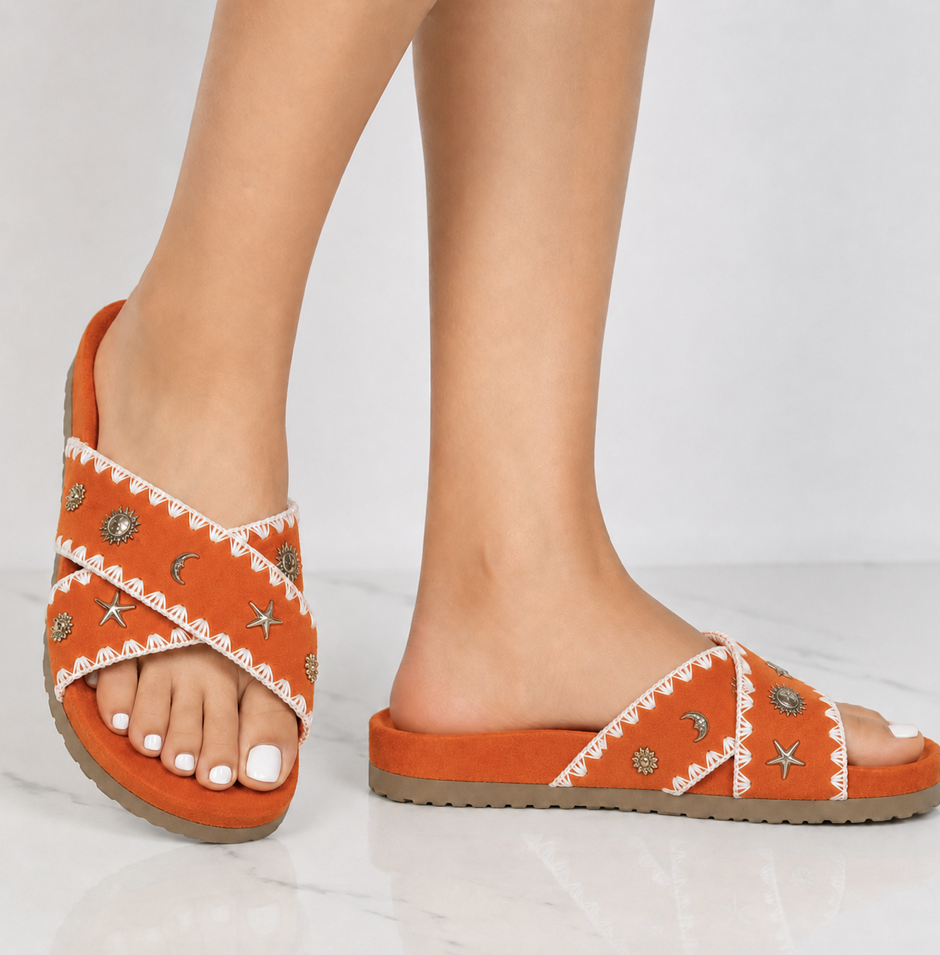 Ibiza Oranje Sunny comfi slippers
