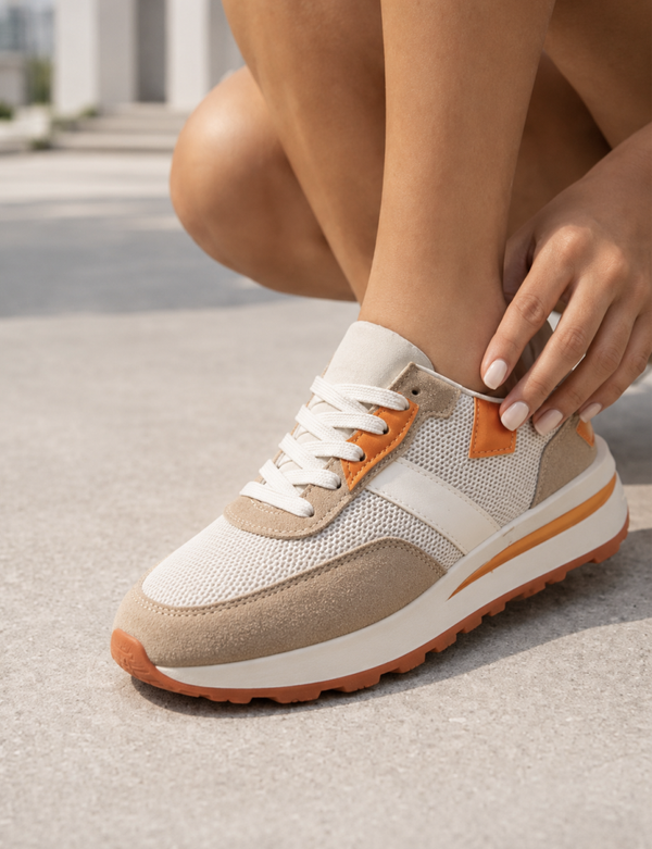 🧡✨ Beige oranje Sneakers 🧡✨
