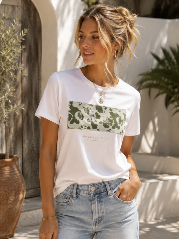 T'Shirt " Chic" Camoprint One size past tot mt 40