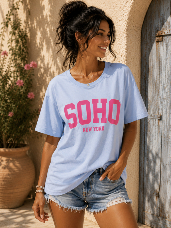 SOHO Tshirt Blauw One size past tot maat XXL (Tot 44)