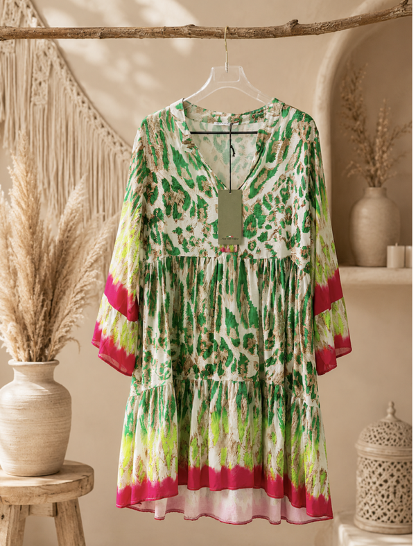 Boho ibiza fleurige tuniek one size passend tot 38