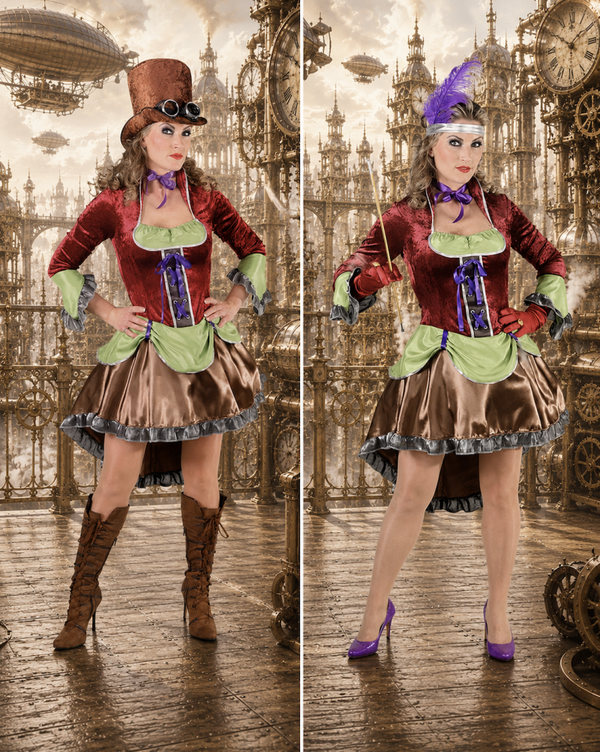 Steampunk 'Burlesque' kostuum Maat S = 36