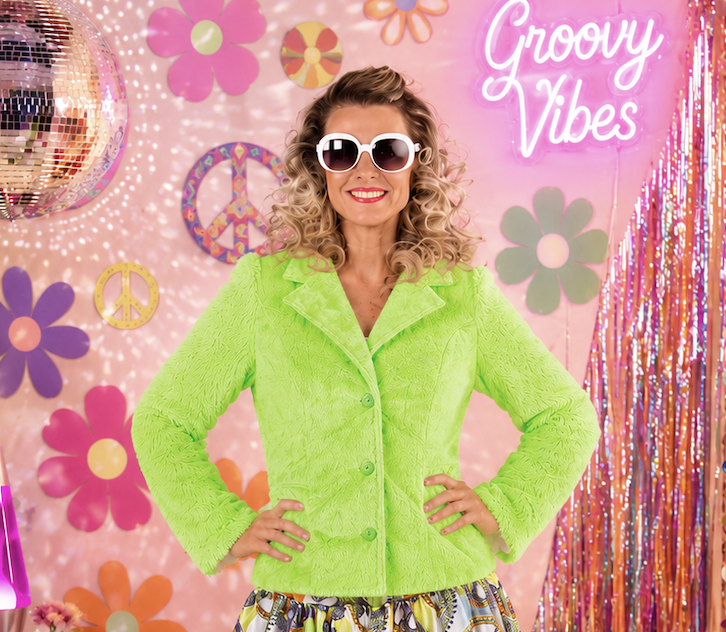 Fuzzy groen jasje, Maat 36/38