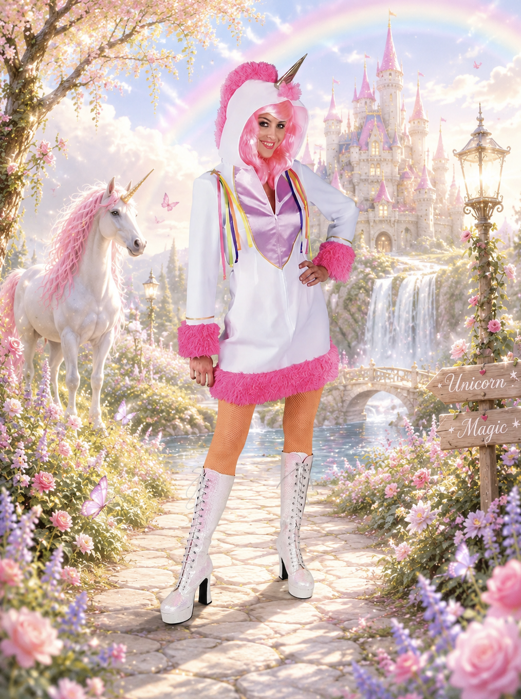 Eenhoorn - unicorn Jurkje, Maat XS = 34*