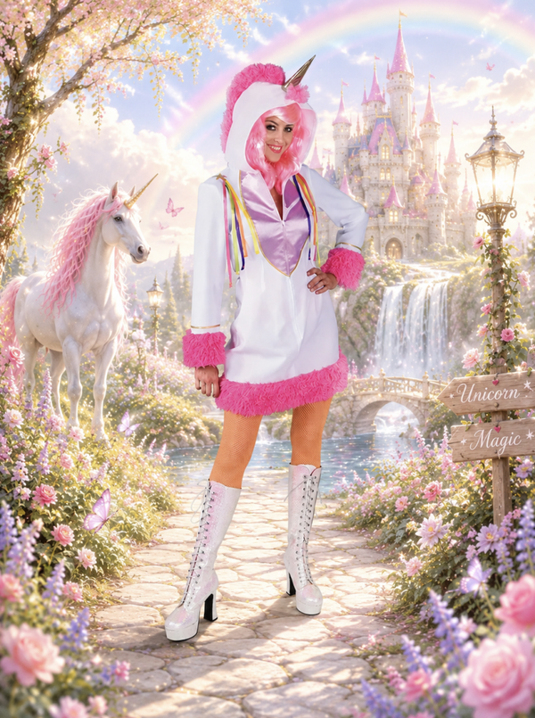 Eenhoorn - unicorn Jurkje, Maat XS = 34*